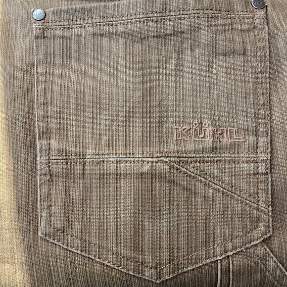 Kuhl Mens Pants Patina‎ Dye Outdoor Tan Casual work  Pin striped 38x32” - Picture 10 of 16